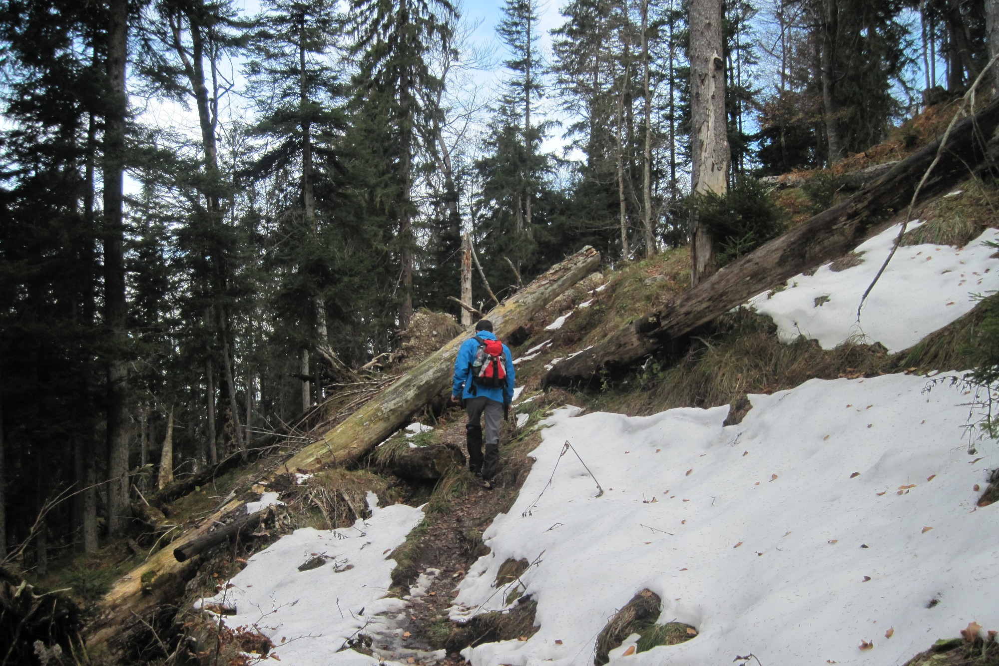 Der Oberauer Steig im Winter.