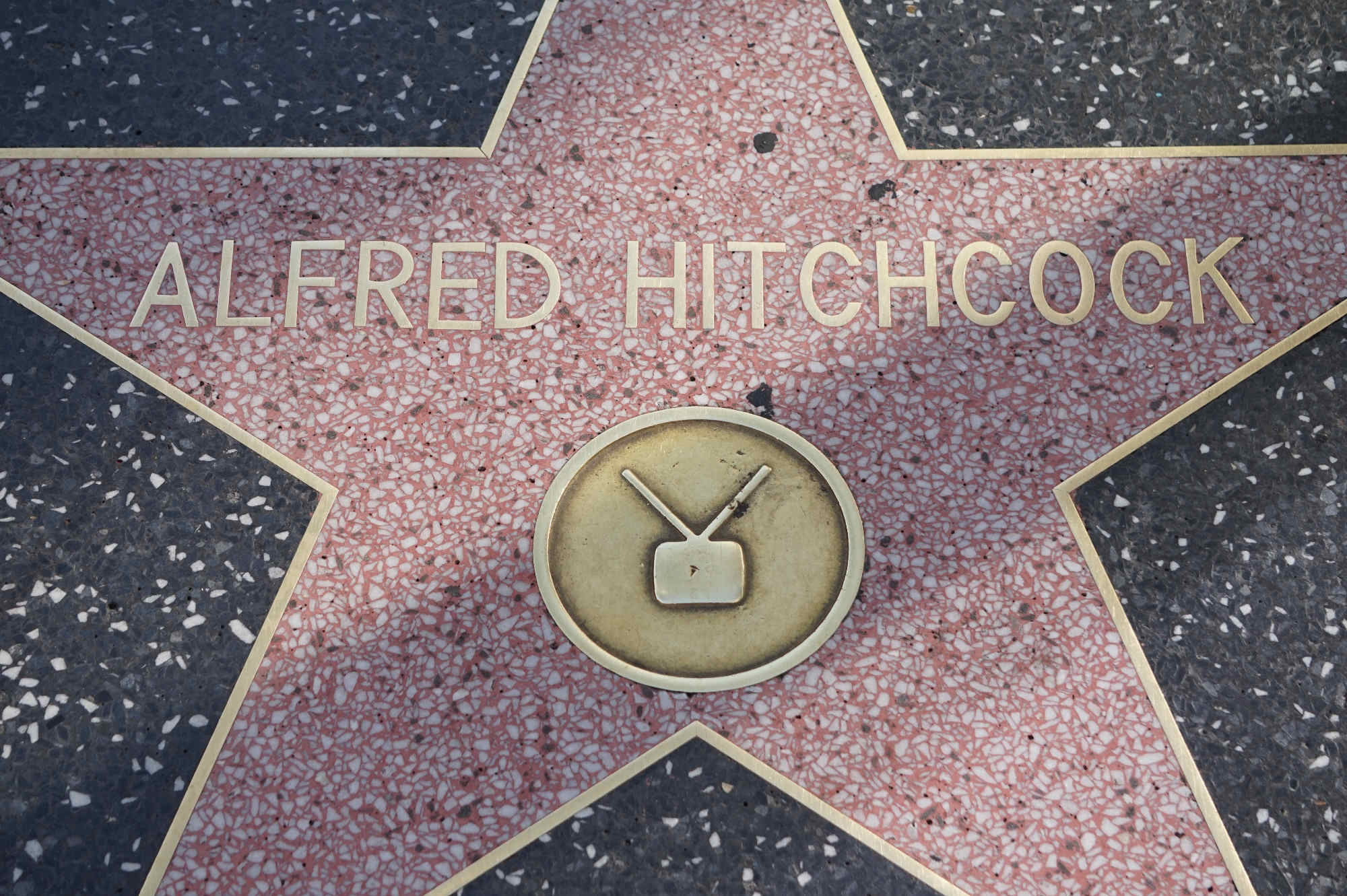 Der Stern Alfred Hitchcocks auf dem Walk of Fame in Hollywood.