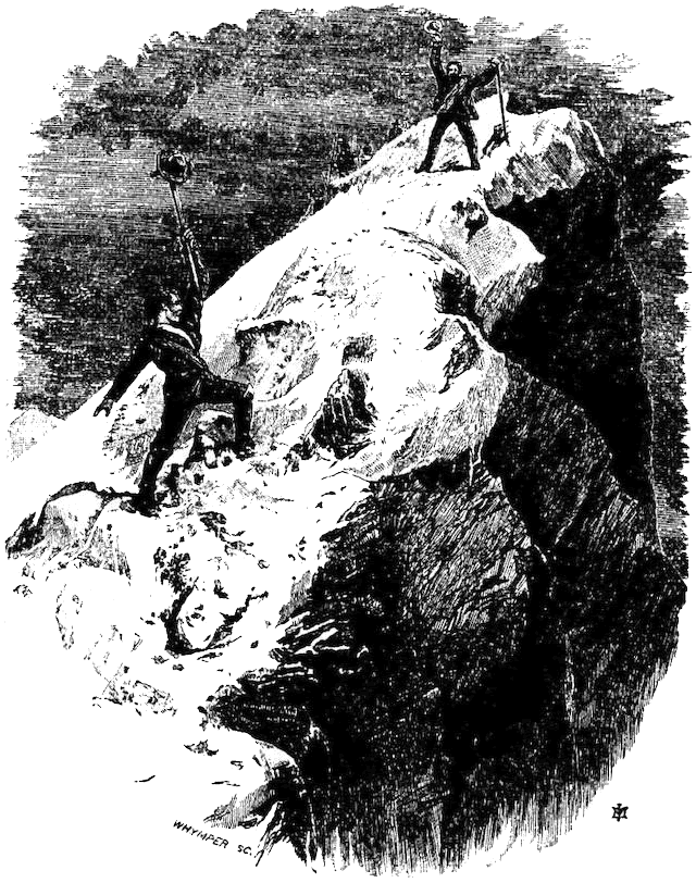 Croz und Whmyper auf dem Gipfel des Matterhorn.