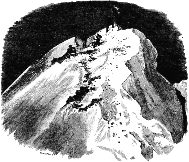 Der Gipfel des Matterhorn im Jahr 1865 (Nördliches Ende).