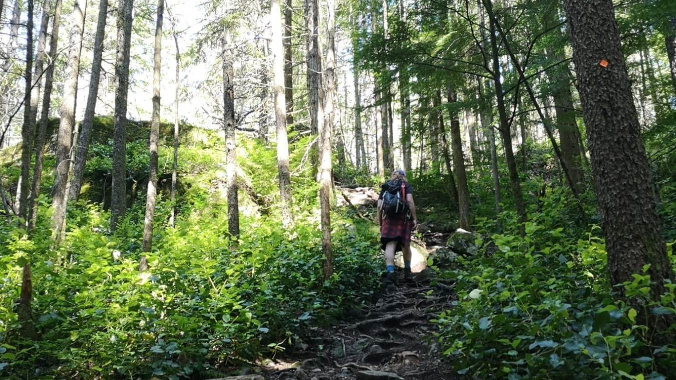 Der letzte Aufschwung vor dem Vista #1 am Diez Vistas Trail in den Coquitlam Ranges bei Vancouver.